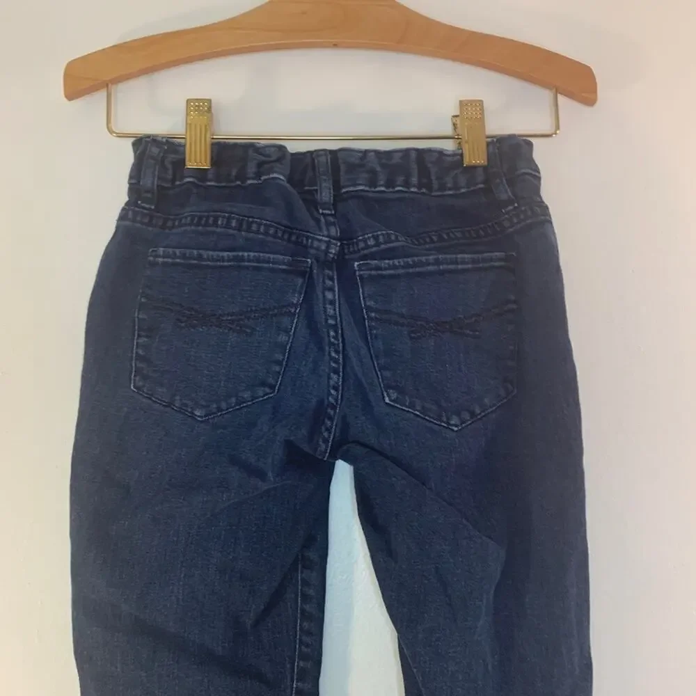 GAP Girl’s Super Skinny Dark Wash Adjustable Waist Snap Ankle Jeans / Size: 8R